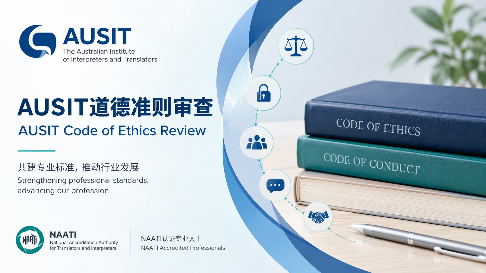 AUSIT Code of Ethics Review （ AUSIT道德准则审查）  AUSIT’s review of its Code of Ethics and Code of Conduct is a key project led by the Ethics and Professional Practice Committee (EPPC). The review began in 