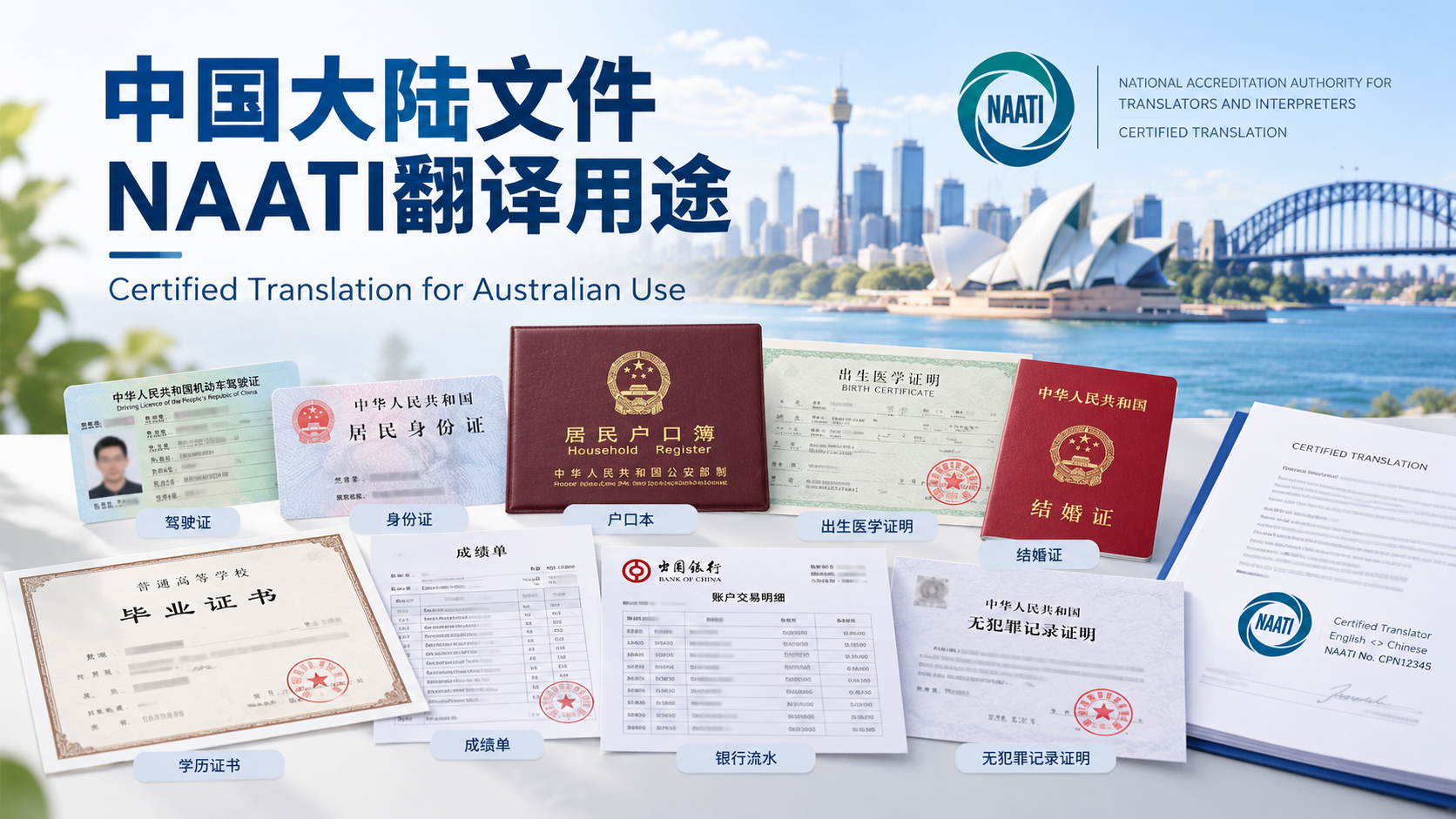 中国大陆证件NAATI翻译后在澳洲有哪些用途？